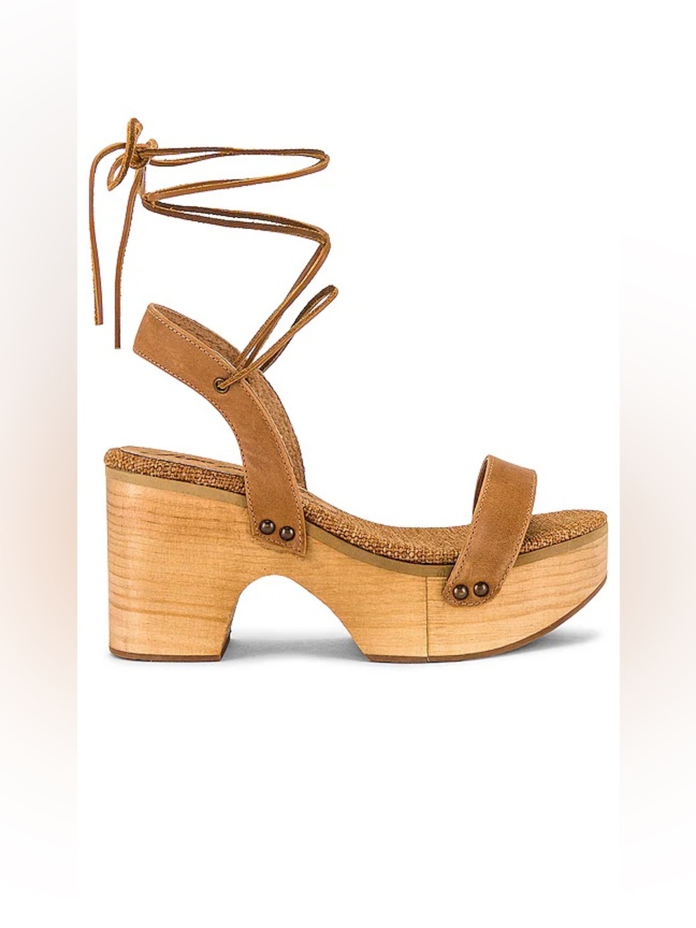 Free People Aurora Wrap Clogs in Tan Size 38 NWOT